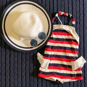 Janie and Jack retro swim suit and accessories